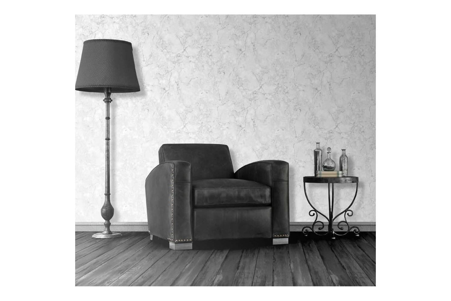 Dutch Wallcoverings 430643 Wallpaper Marble Grey