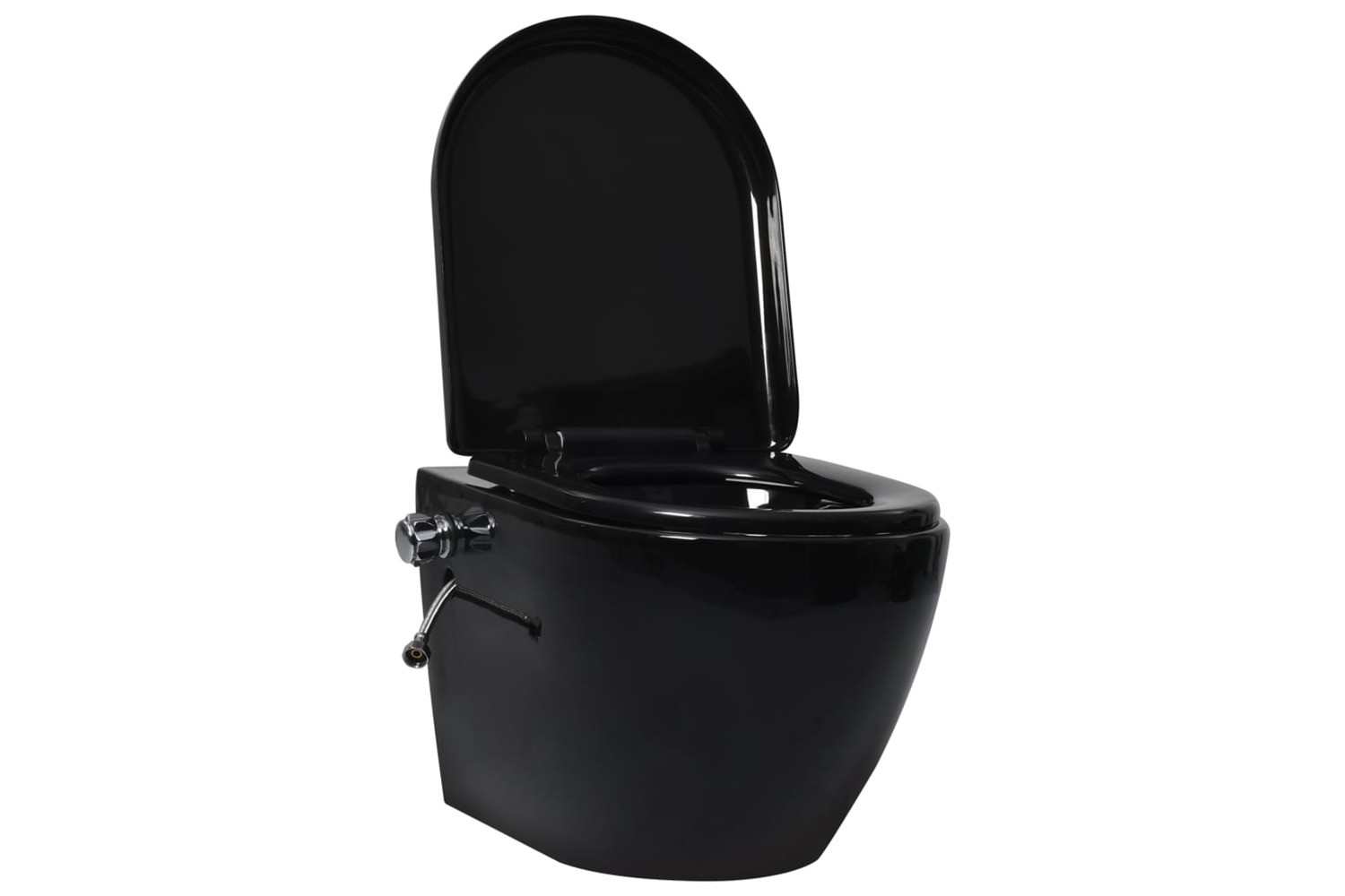 vidaXL 145782 Wall Hung Rimless Toilet With Bidet Function Ceramic Black