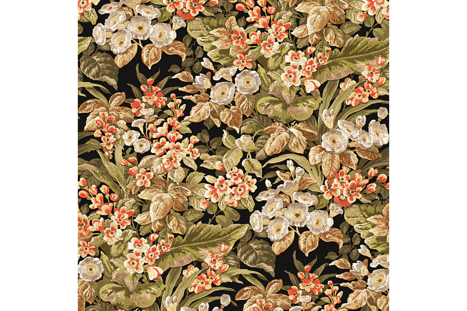 Dutch Wallcoverings 437427 Wallpaper Floral Black
