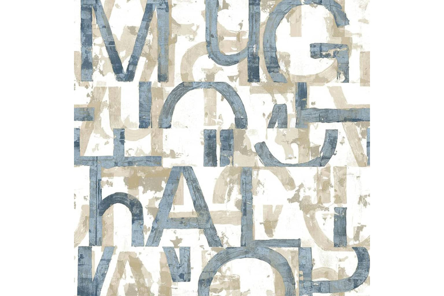 Noordwand 444849 Wallpaper Friends & Coffee Words And Letters Blue And Metallic