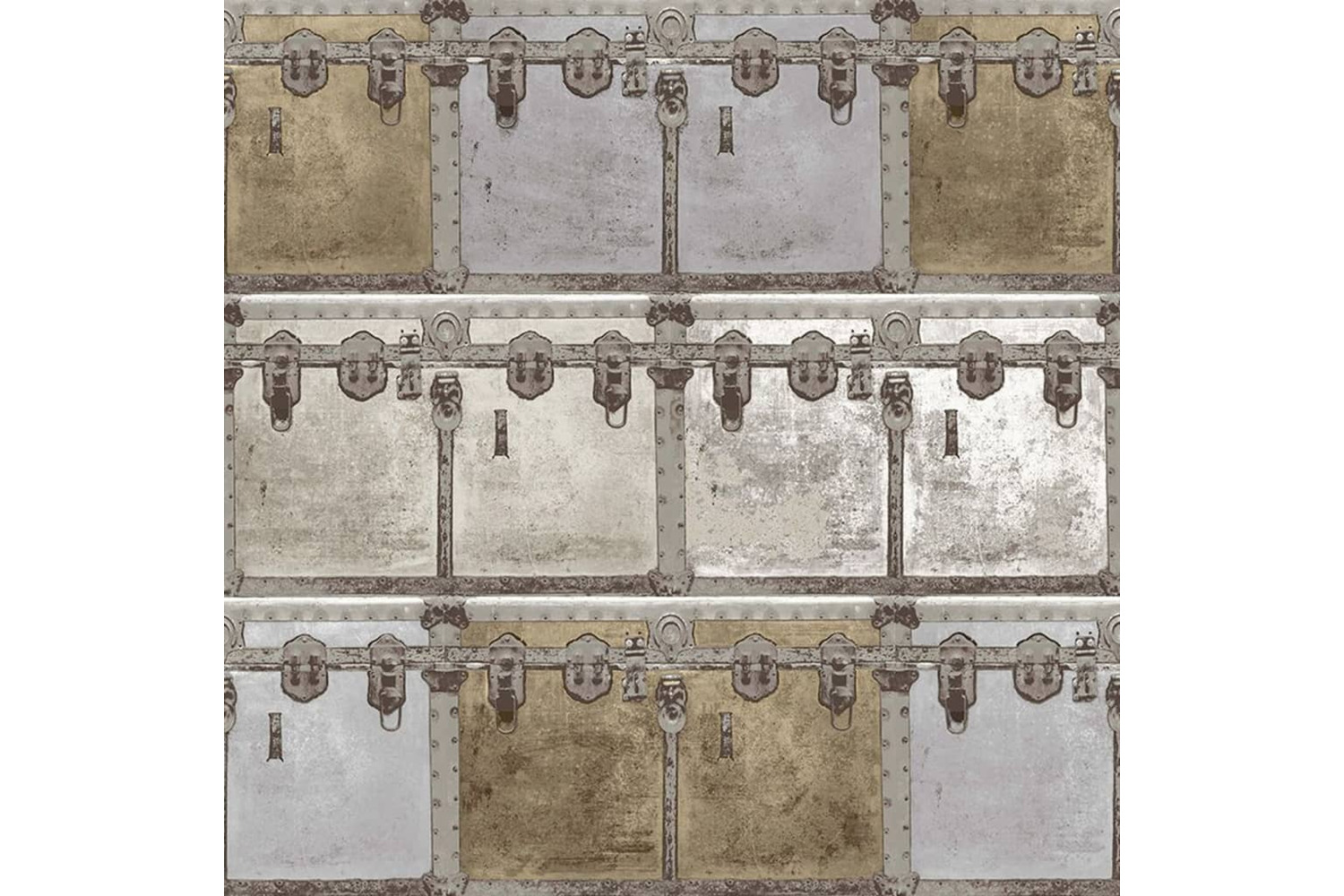 Noordwand 444854 Wallpaper Friends & Coffee Boxes And Locks Metallic And Grey