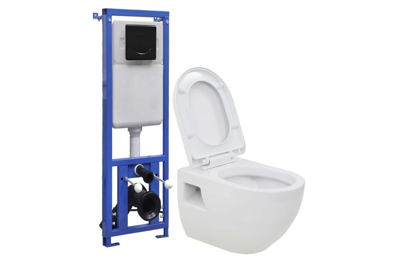 vidaXL 3082092 Wall-hung Toilet With Concealed High Cistern Ceramic