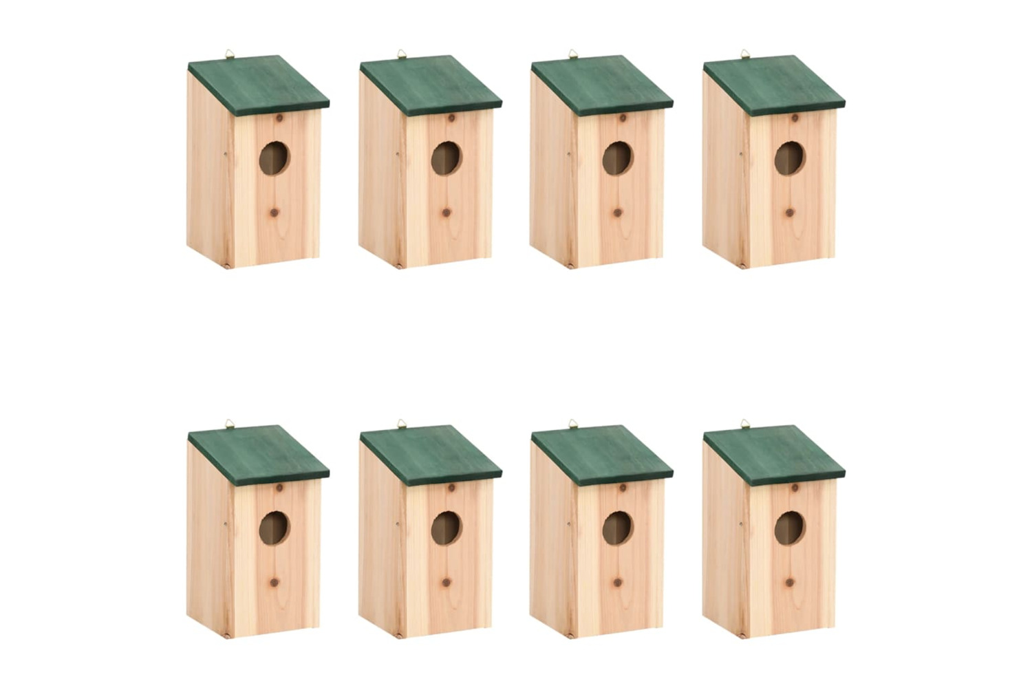 vidaXL 276006 Bird Houses 8 Pcs Wood 12x12x22cm