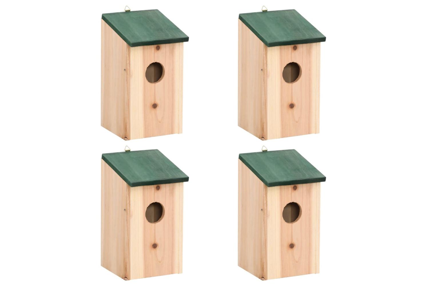vidaXL 41012 Bird Houses 4 Pcs Wood 12x12x22cm