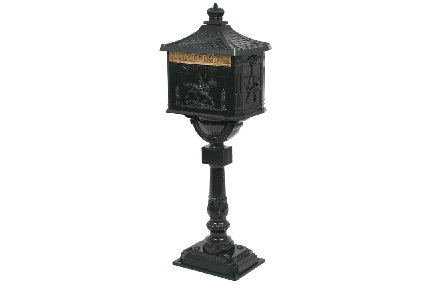 vidaXL 43893 Pedestal Letterbox Aluminium Vintage Style Rustproof Green