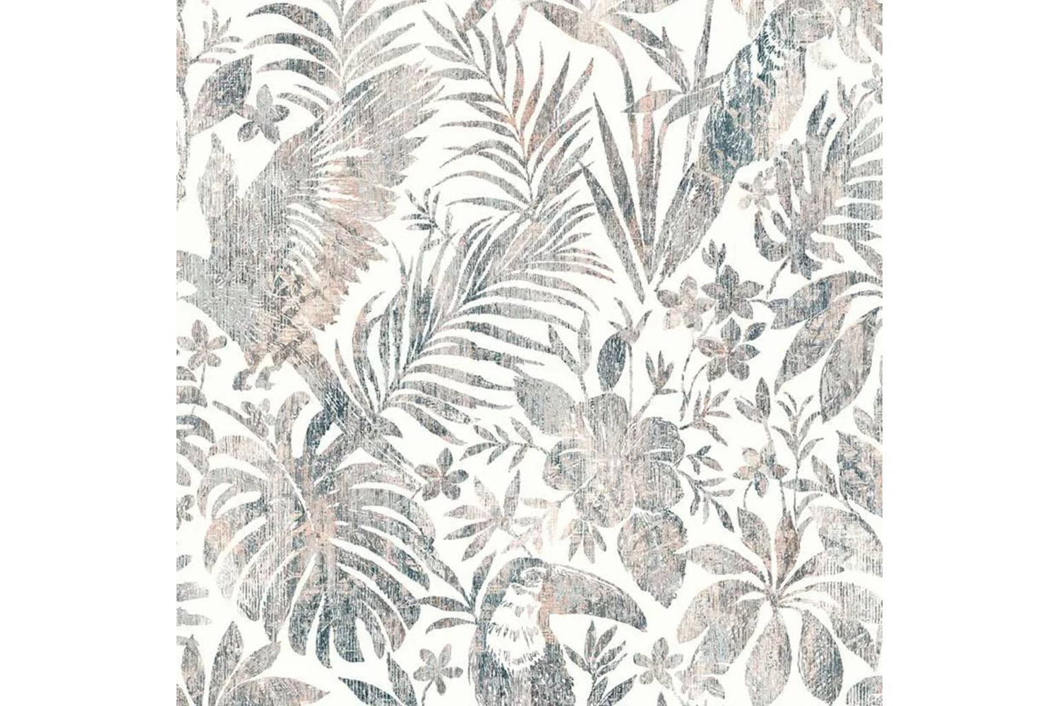 Dutch Wallcoverings 426239 Wallpaper Leaves And Toucan Beige