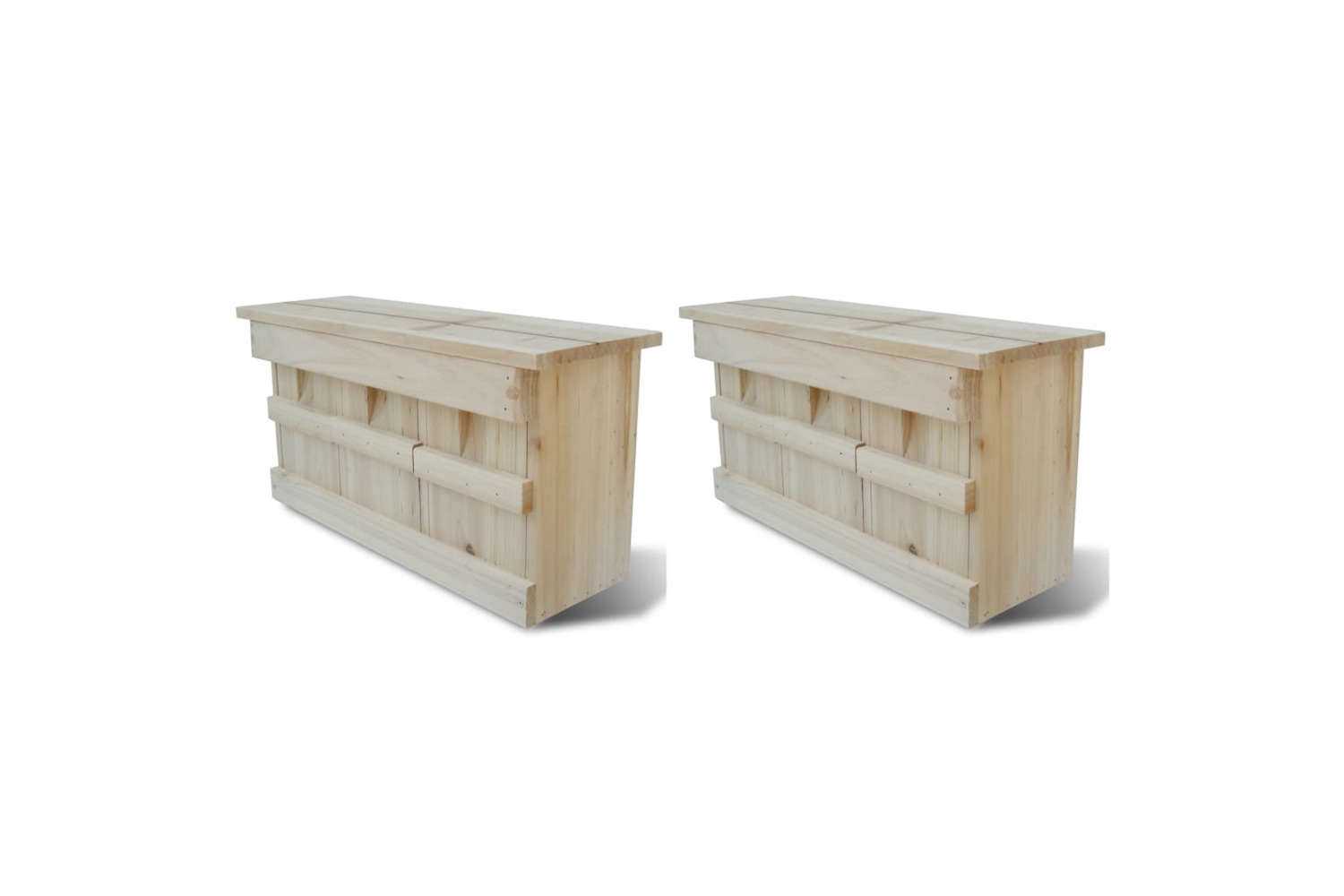 vidaXL 276008 Sparrow Houses 2 Pcs Wood 44x15.5x21.5cm
