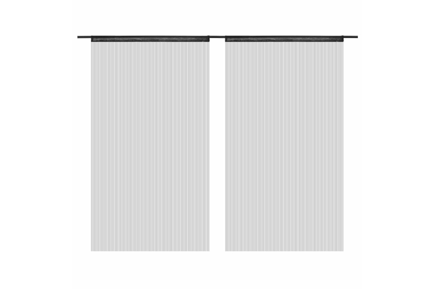 vidaXL 132400 String Curtains 2 Pcs 100x250cm Black