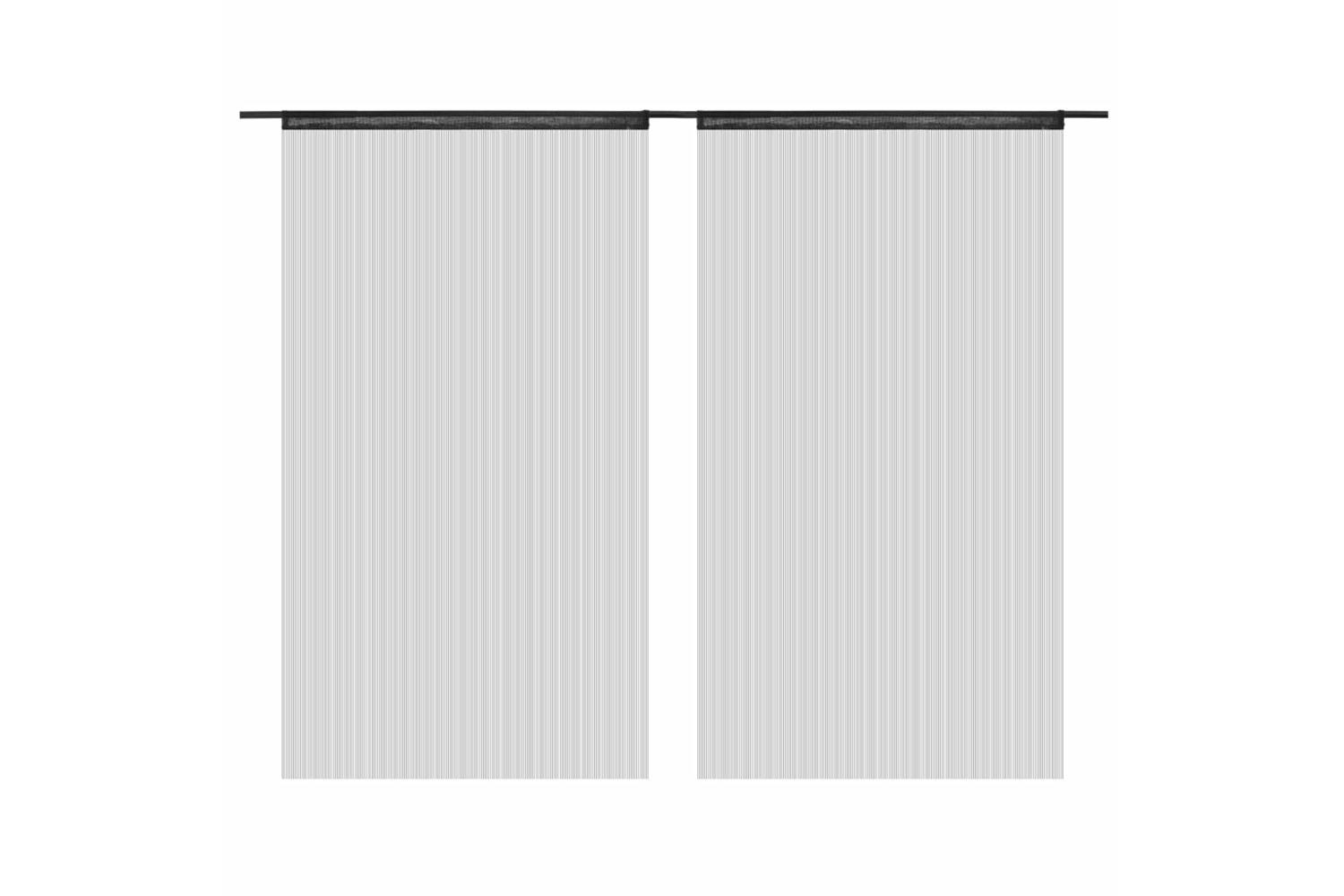 Vidaxl 132400 String Curtains 2 Pcs 100x250 Cm Black