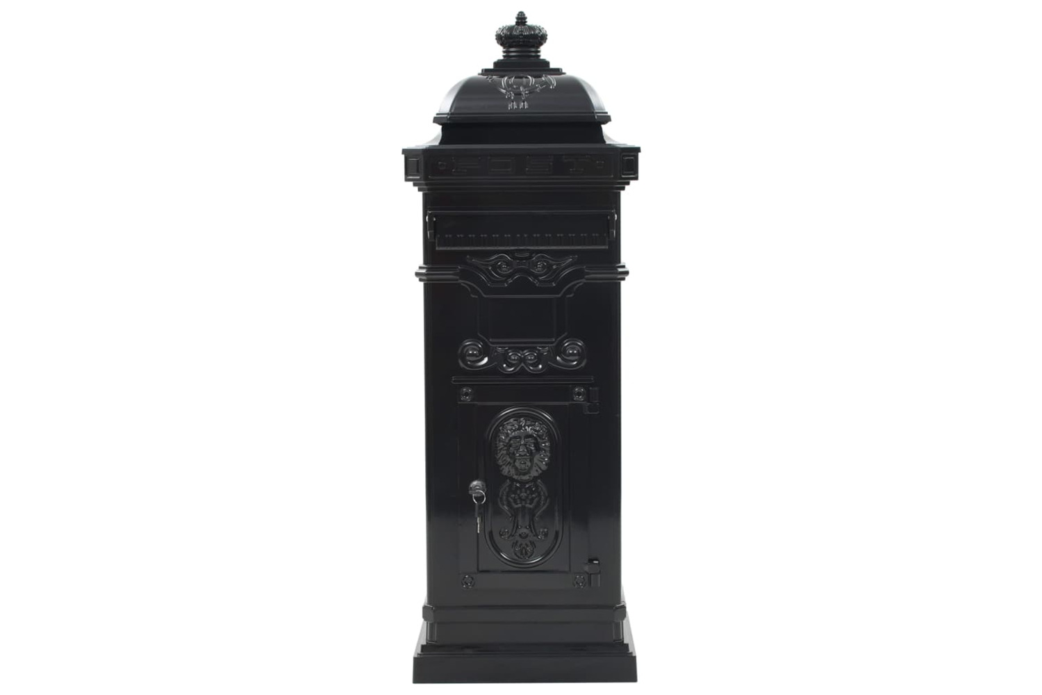 vidaXL 43888 Pillar Letterbox Aluminium Vintage Style Rustproof Black