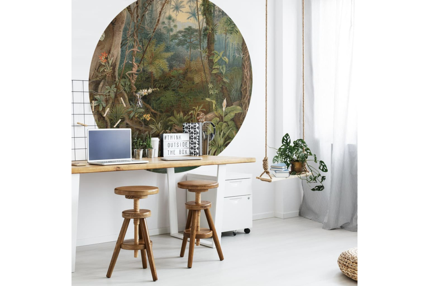 Wallart 440367 Wallpaper Circle In The Jungle 190 Cm