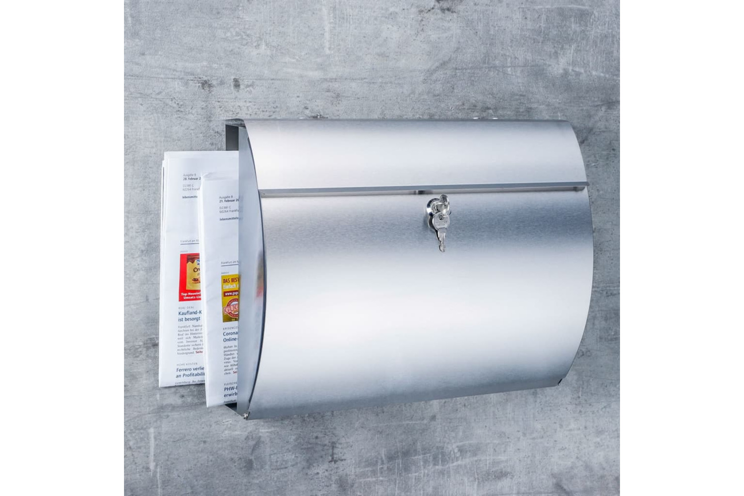 Hi 445596 Letter Box With Newspaper Holder 38x13.3x30.4 Cm Stainless Steel