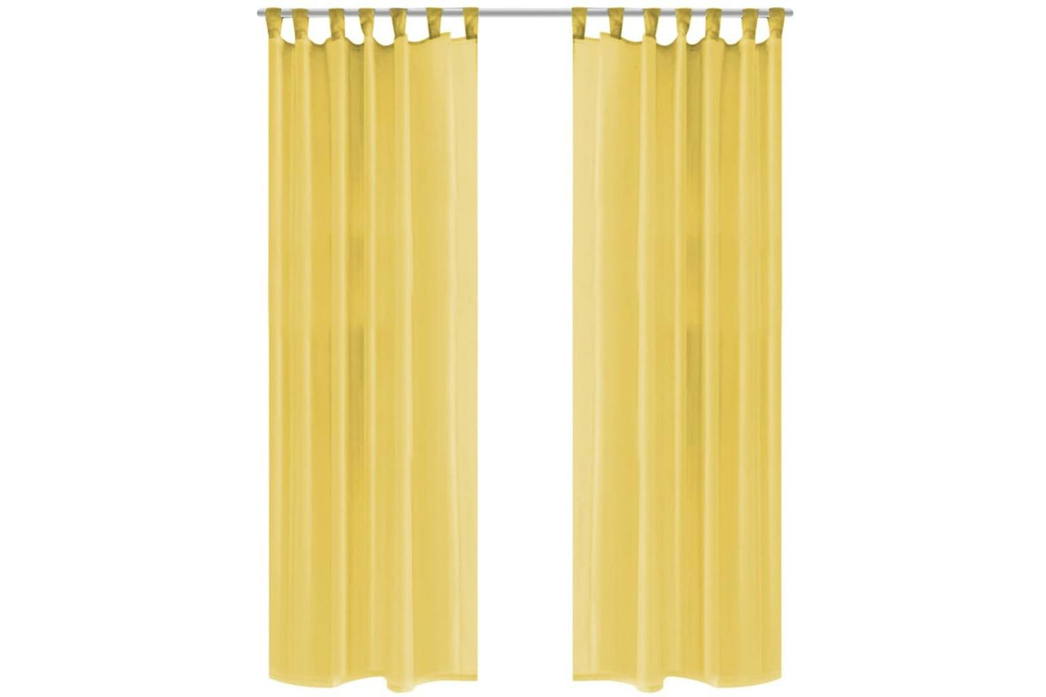 Vidaxl 132250 Voile Curtains 2 Pcs 140x245 Cm Yellow