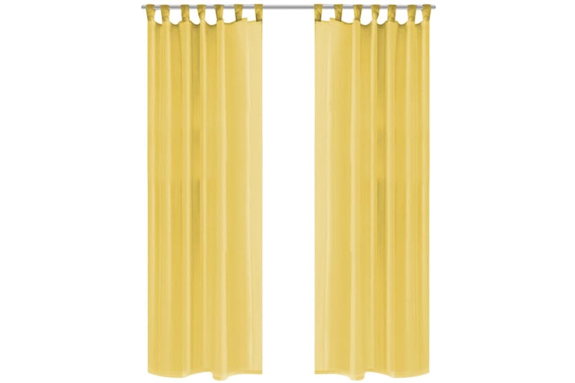 Vidaxl 132250 Voile Curtains 2 Pcs 140x245 Cm Yellow