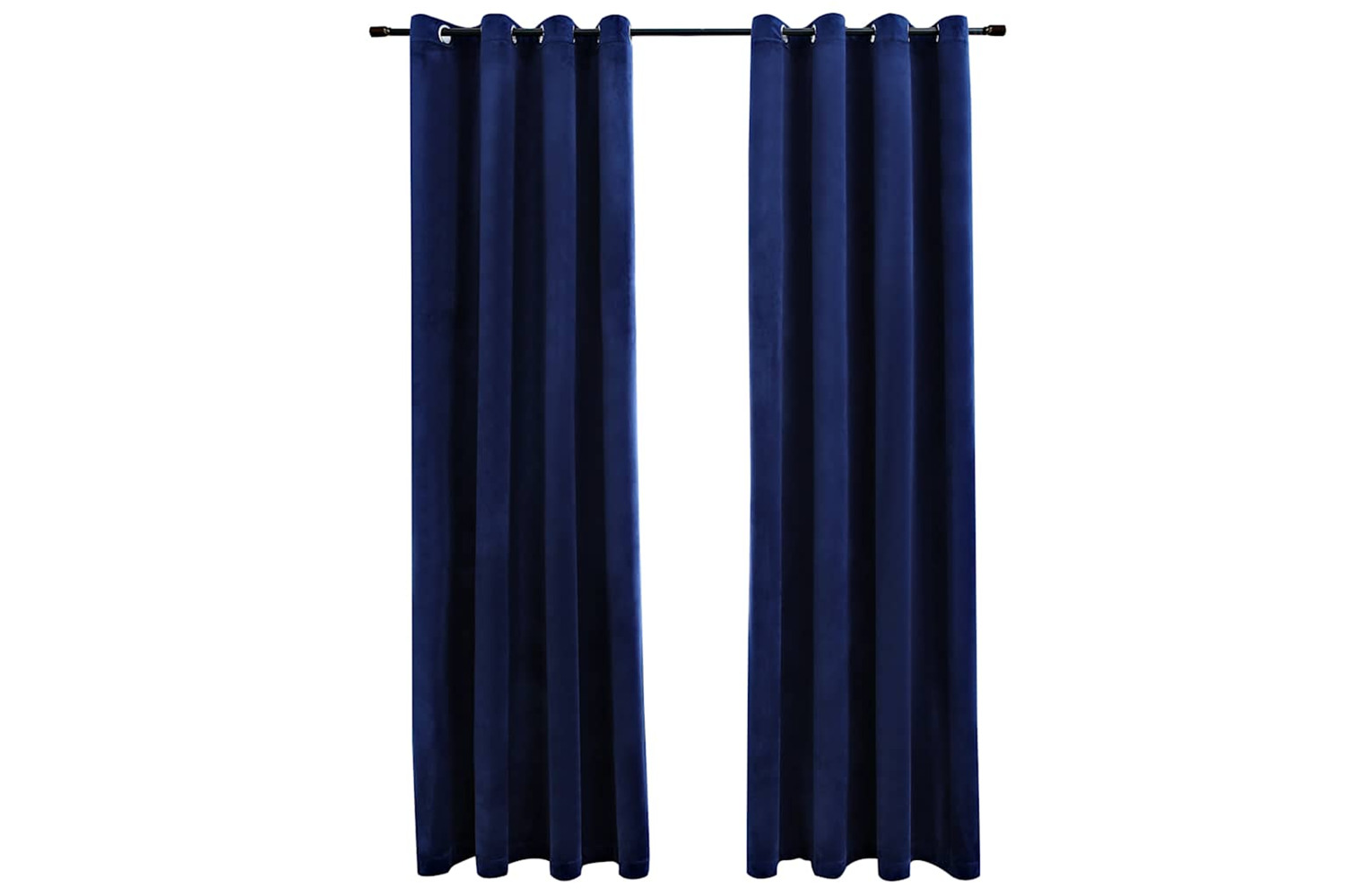 Vidaxl Blackout Curtains With Rings 2 Pcs Velvet Dark Blue 140x175 Cm