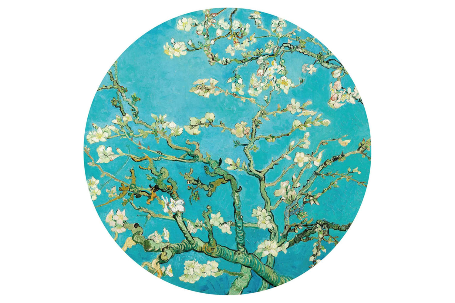 Wallart 440355 Wallpaper Circle Almond Blossom 190 Cm