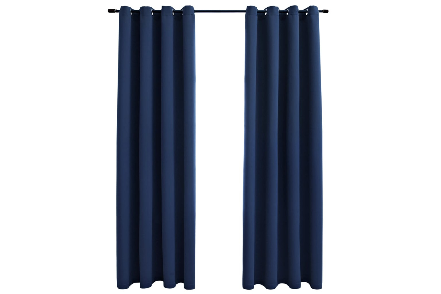 Vidaxl Blackout Curtains With Metal Rings 2 Pcs Blue 140x245 Cm