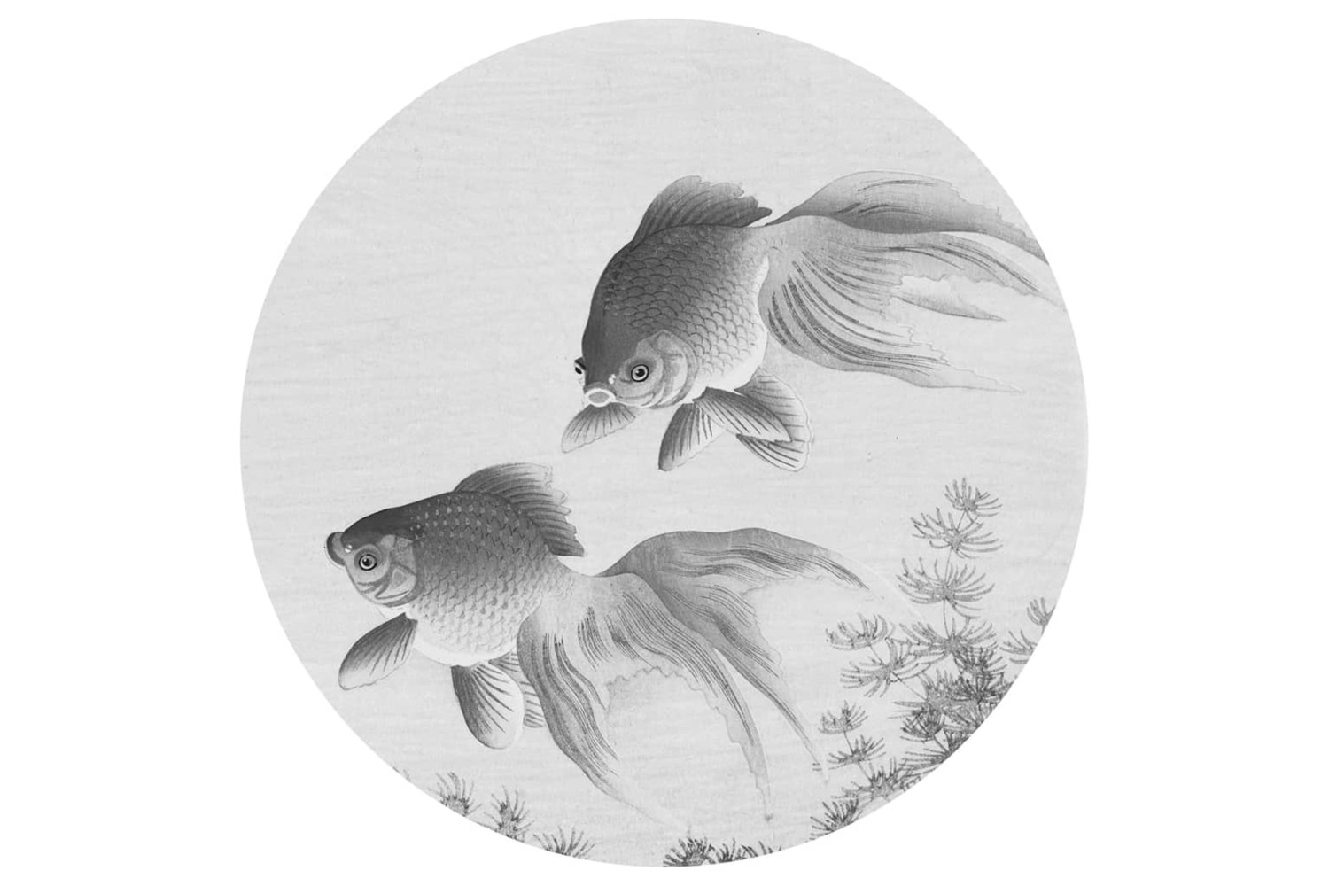 Wallart 440364 Wallpaper Circle Two Goldfish 142.5 Cm