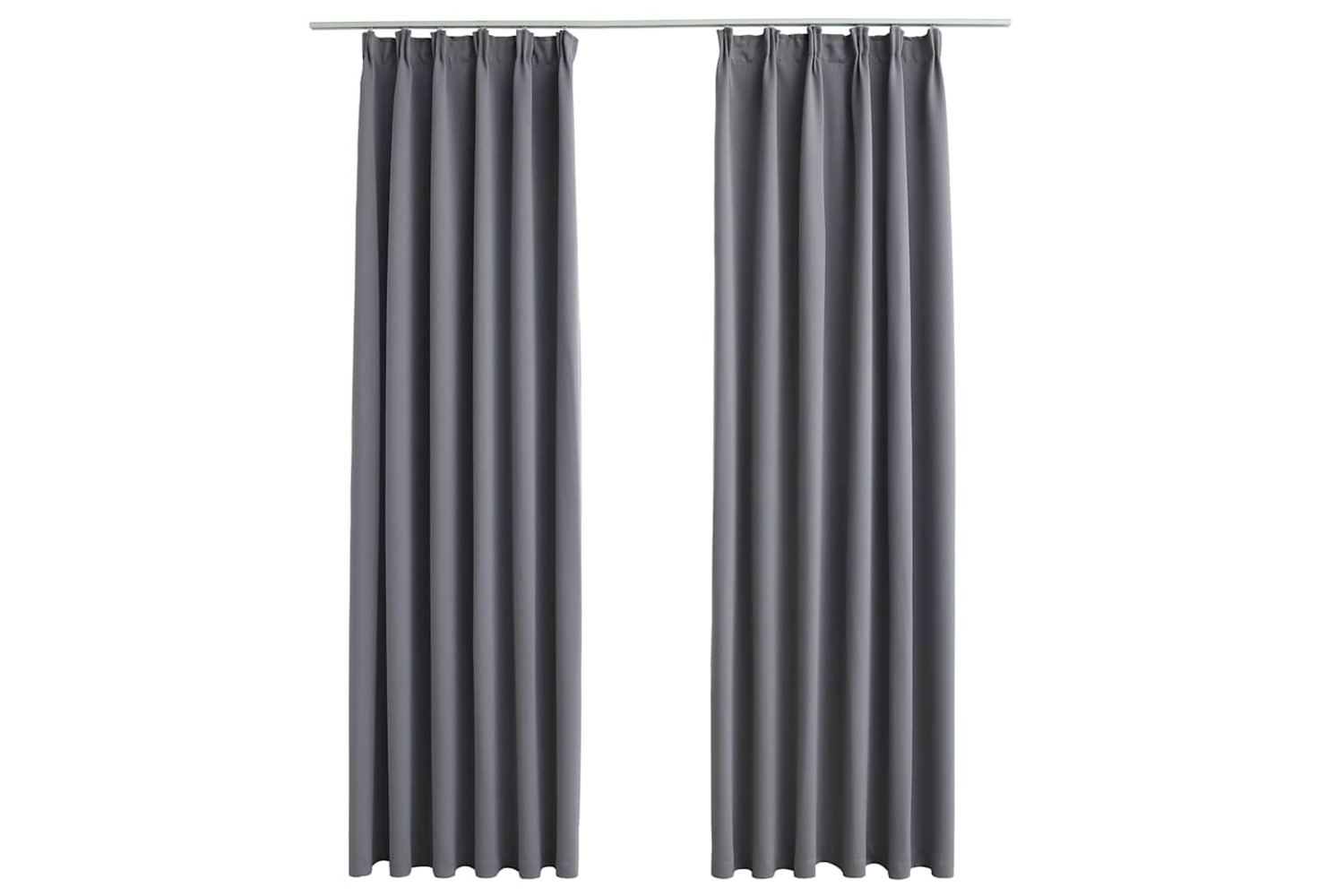 Vidaxl Blackout Curtains With Hooks 2 Pcs Grey 140x245 Cm