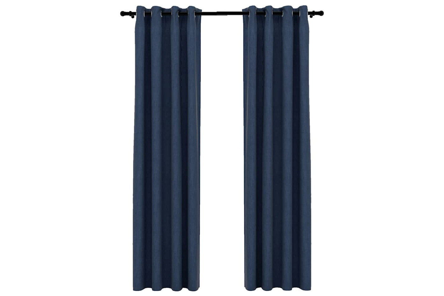 Vidaxl Linen-look Blackout Curtains With Grommets 2 Pcs Blue 140x225cm