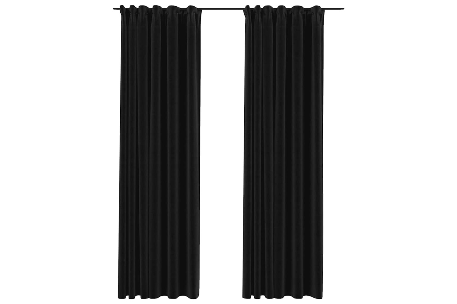 Vidaxl Linen-look Blackout Curtains With Hooks 2 Pcs Anthracite 140x245 Cm