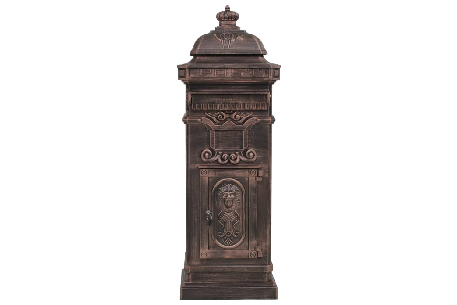 vidaXL 43892 Pillar Letterbox Aluminium Vintage Style Rustproof Bronze