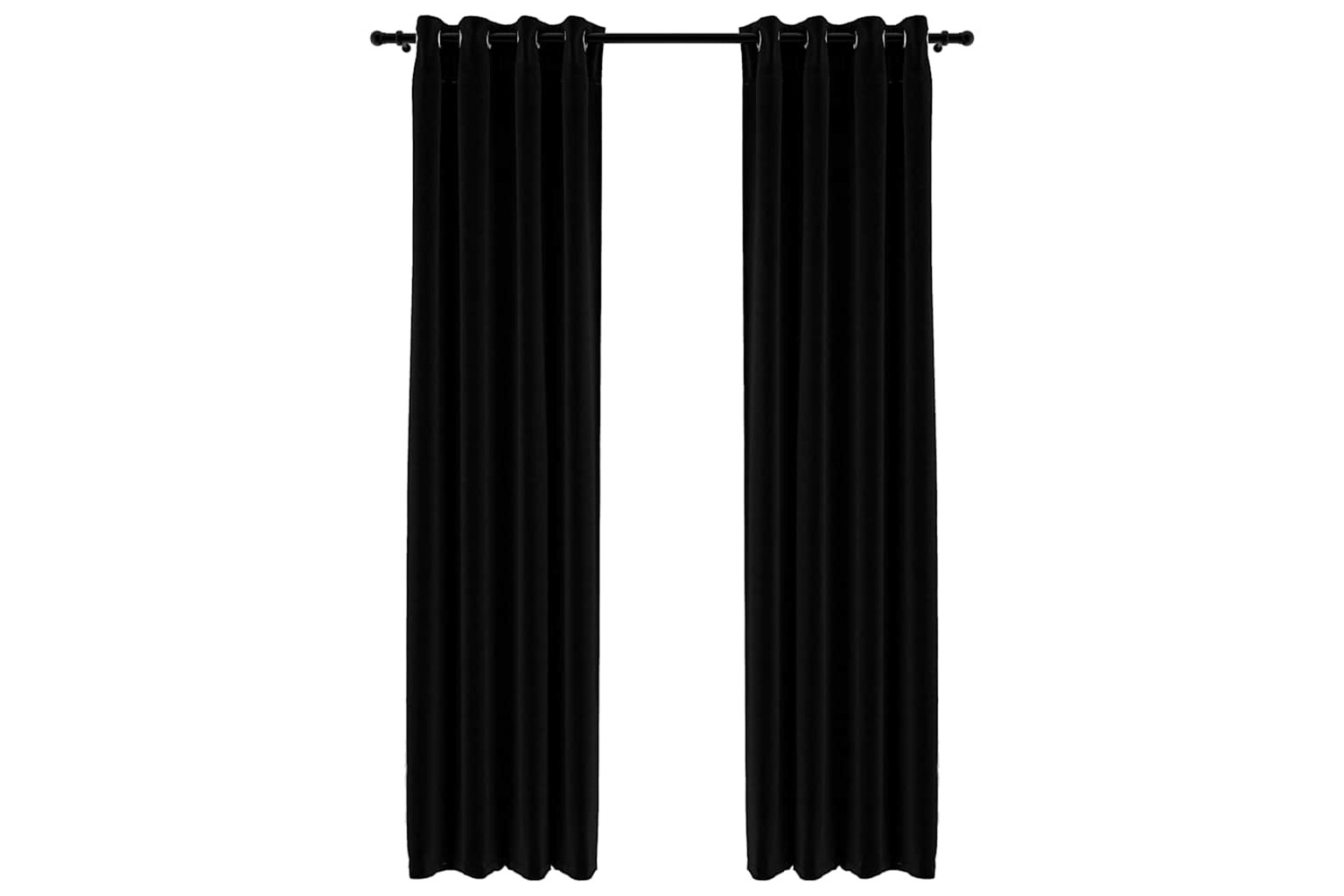 Vidaxl Linen-look Blackout Curtains With Grommets 2pcs Black 140x245cm