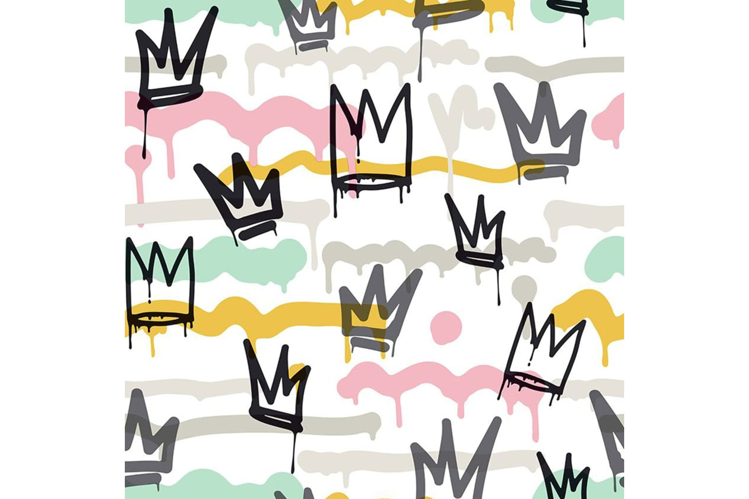 Noordwand 444845 Wallpaper Friends & Coffee Sith Graffity And Crowns Black And White