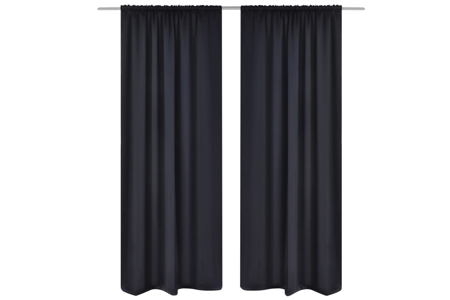 vidaXL 130370 2 Pcs Black Slot-headed Blackout Curtains 135 X 245cm