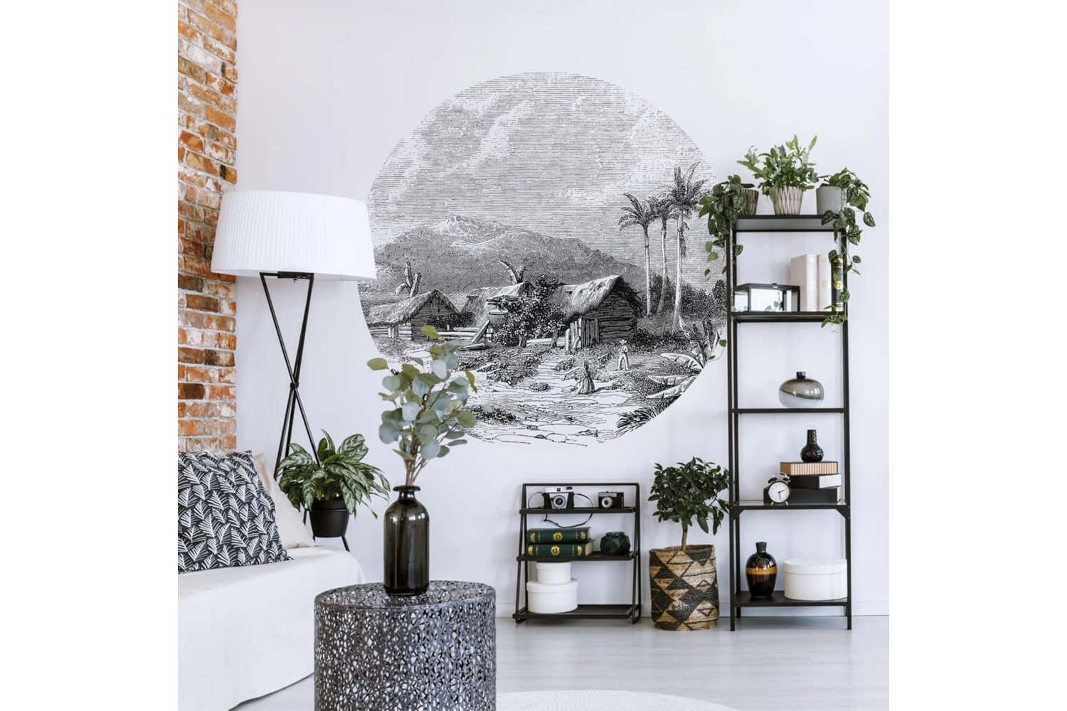 Wallart 440370 Wallpaper Circle Landscape Of Guadeloupe 142.5 Cm