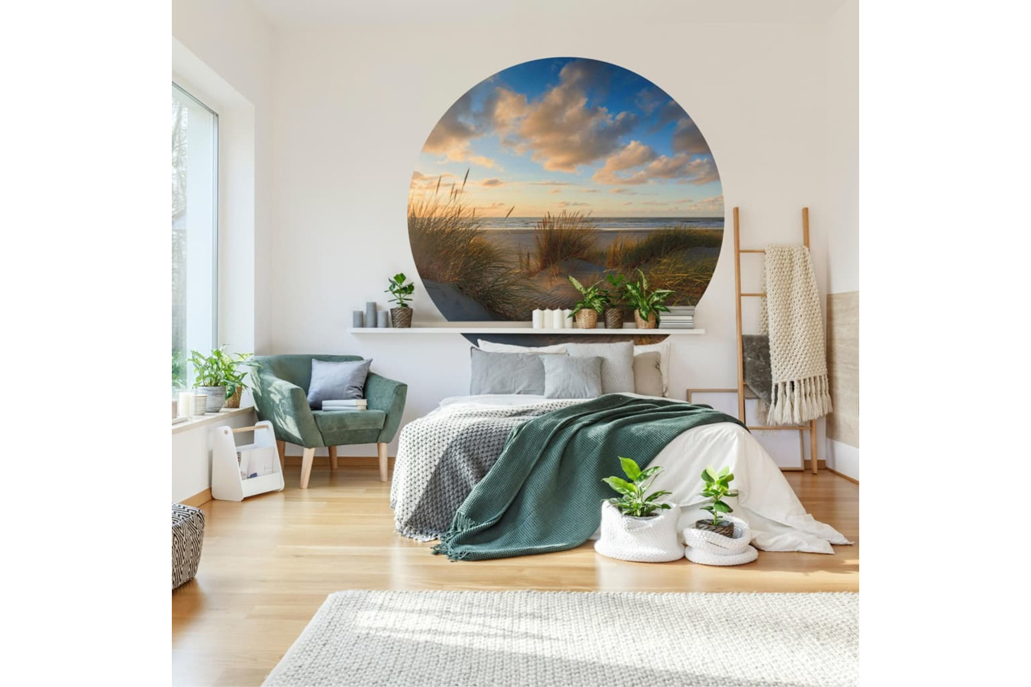 Wallart 440377 Wallpaper Circle Beachlife 190 Cm