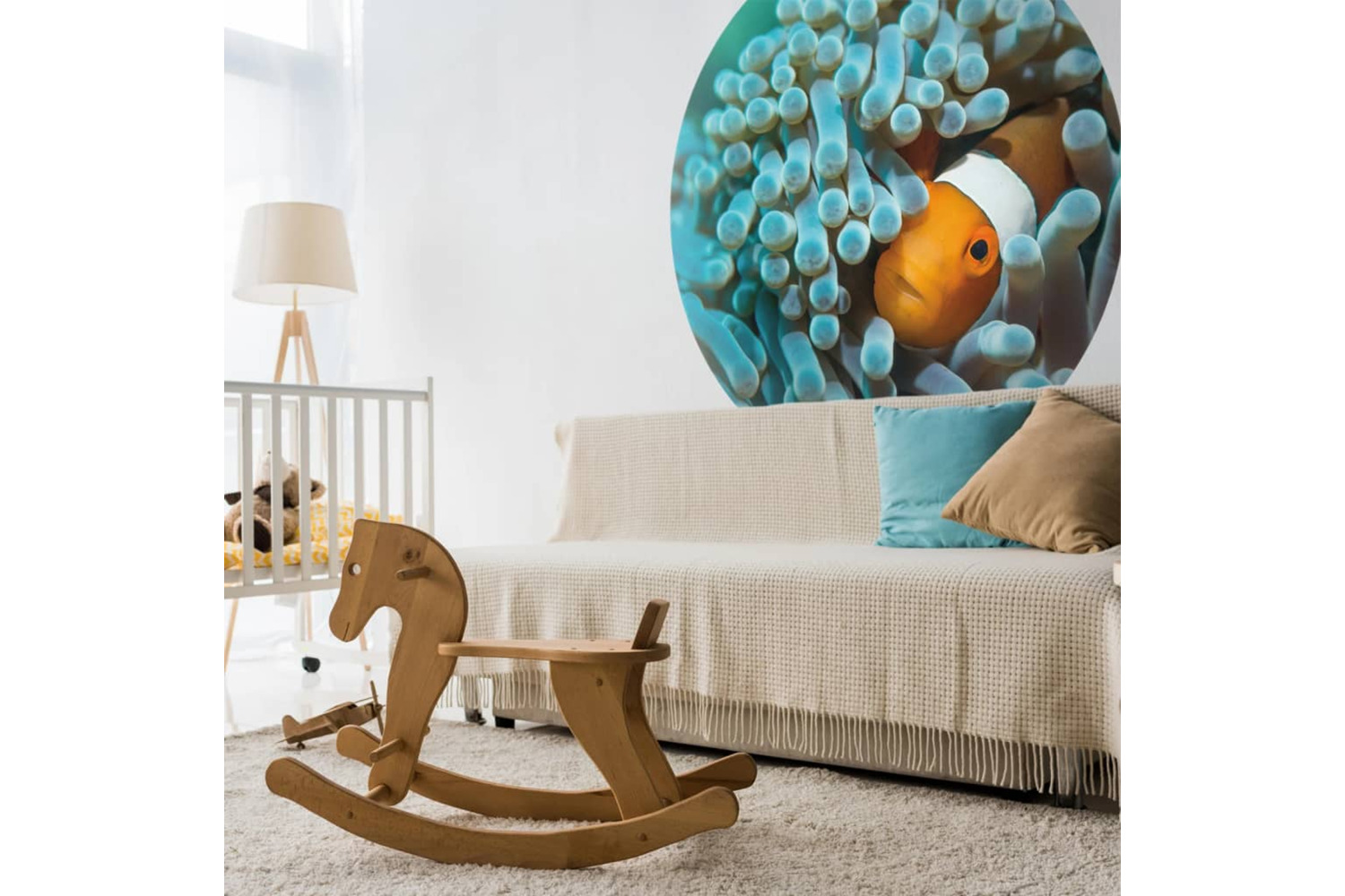 Wallart 440374 Wallpaper Circle Nemo The Anemonefish 142.5 Cm