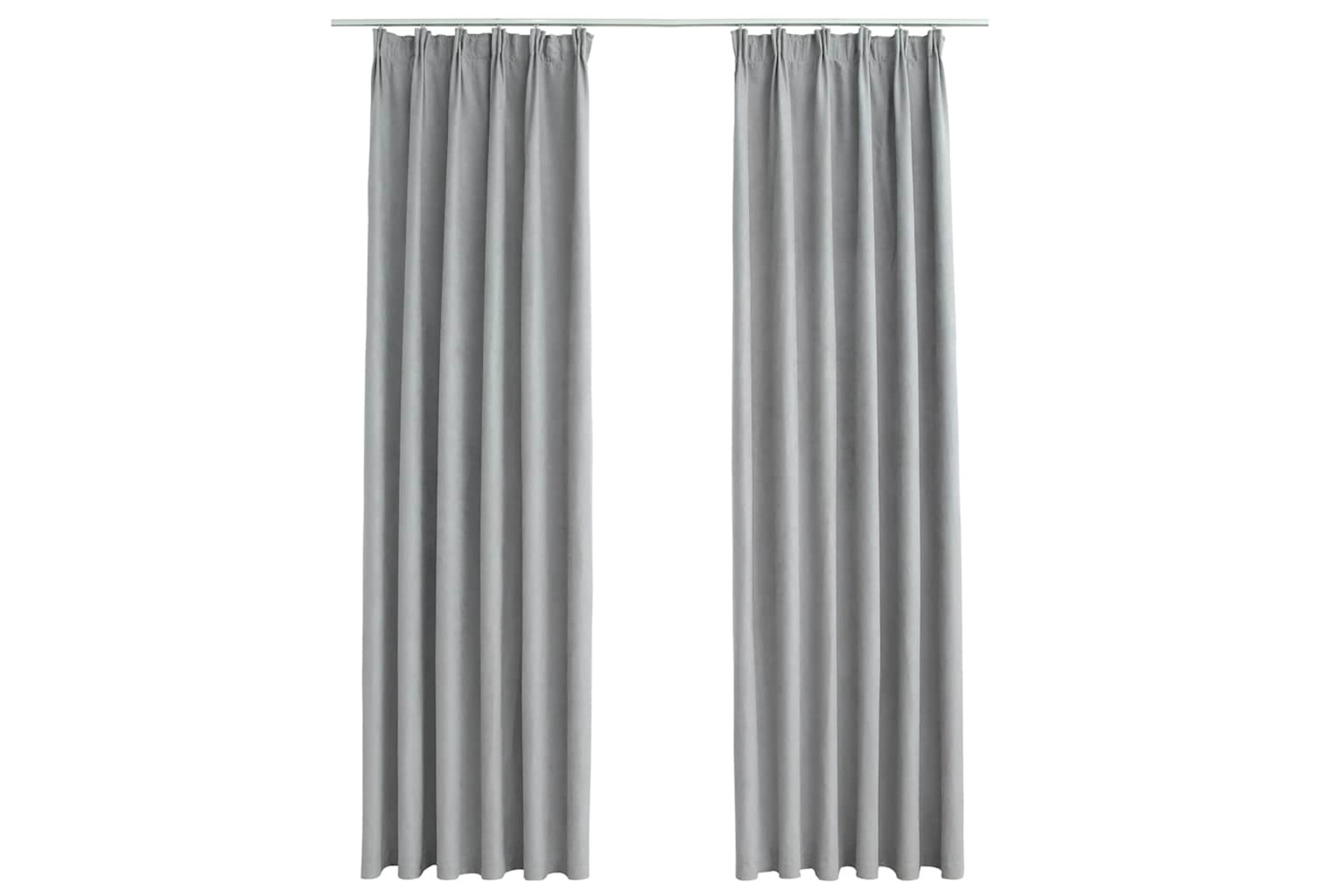 Vidaxl Blackout Curtains With Hooks 2 Pcs Grey 140x245 Cm