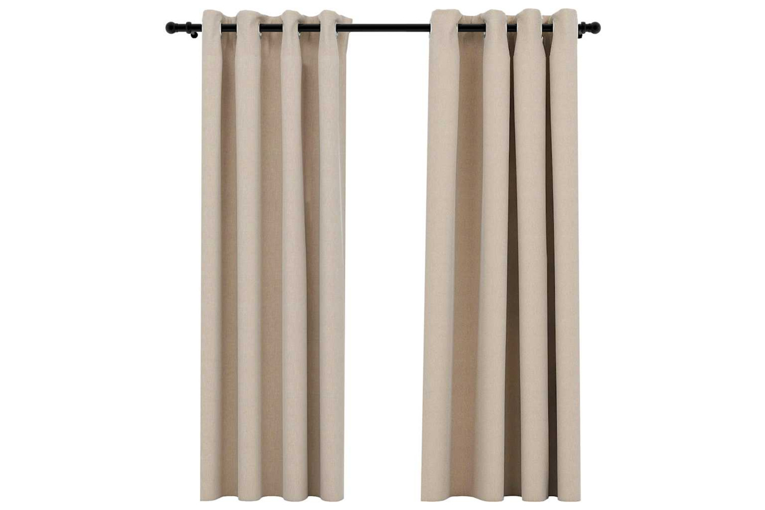 Vidaxl Linen-look Blackout Curtains With Grommets 2pcs Beige 140x175cm