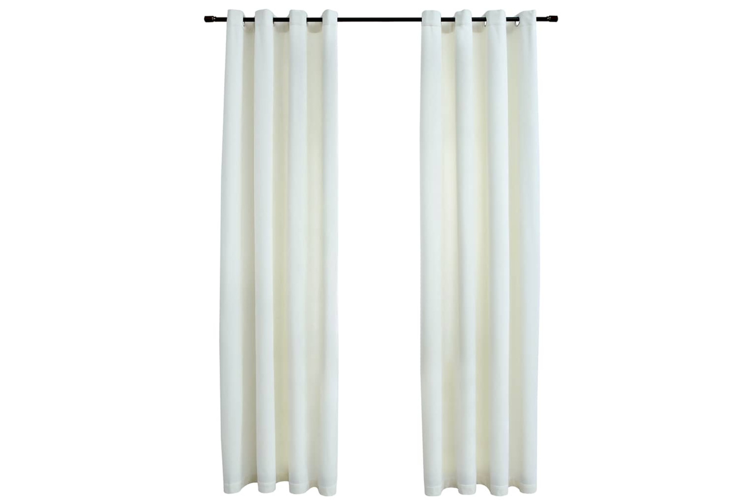 Vidaxl Blackout Curtains With Rings 2 Pcs Velvet Cream 140x245 Cm