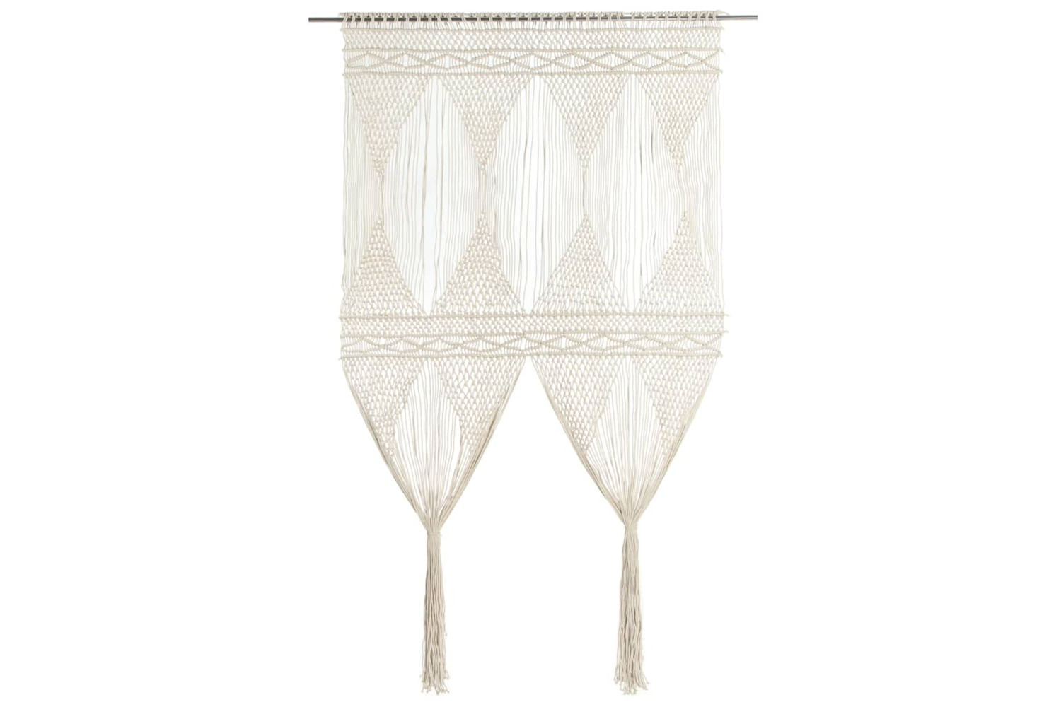 vidaXL 323978 Macrame Curtain 140x240cm Cotton