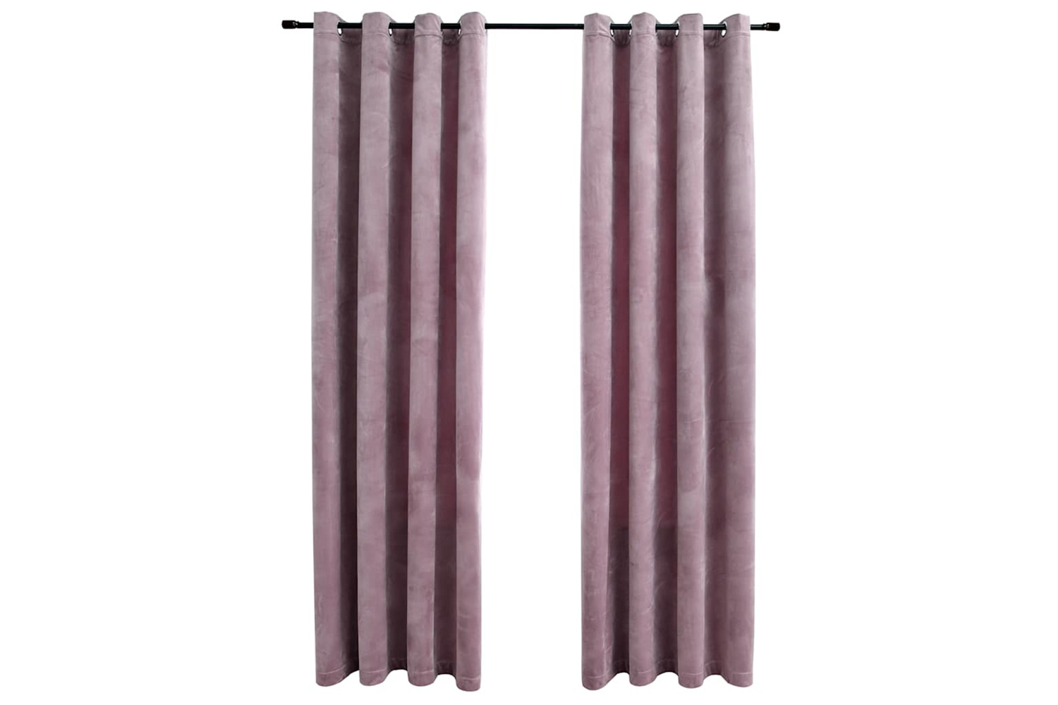 Vidaxl Blackout Curtains With Rings 2pcs Velvet Antique Pink 140x245cm
