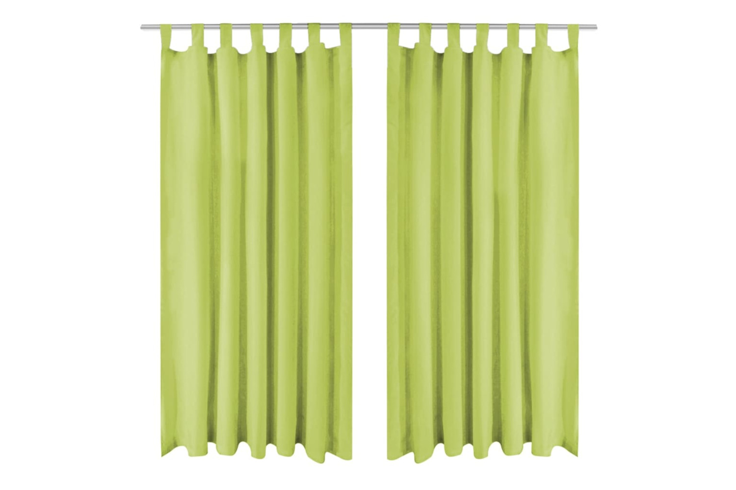 vidaXL 132224 Micro-satin Curtains 2 Pcs With Loops 140x245cm Green