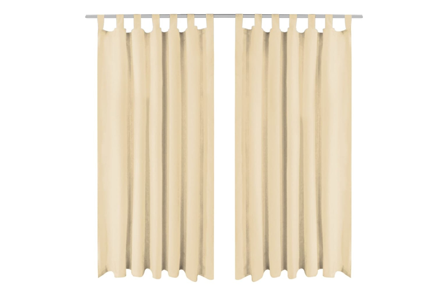vidaXL 132217 Micro-satin Curtains 2 Pcs With Loops 140x225cm Beige