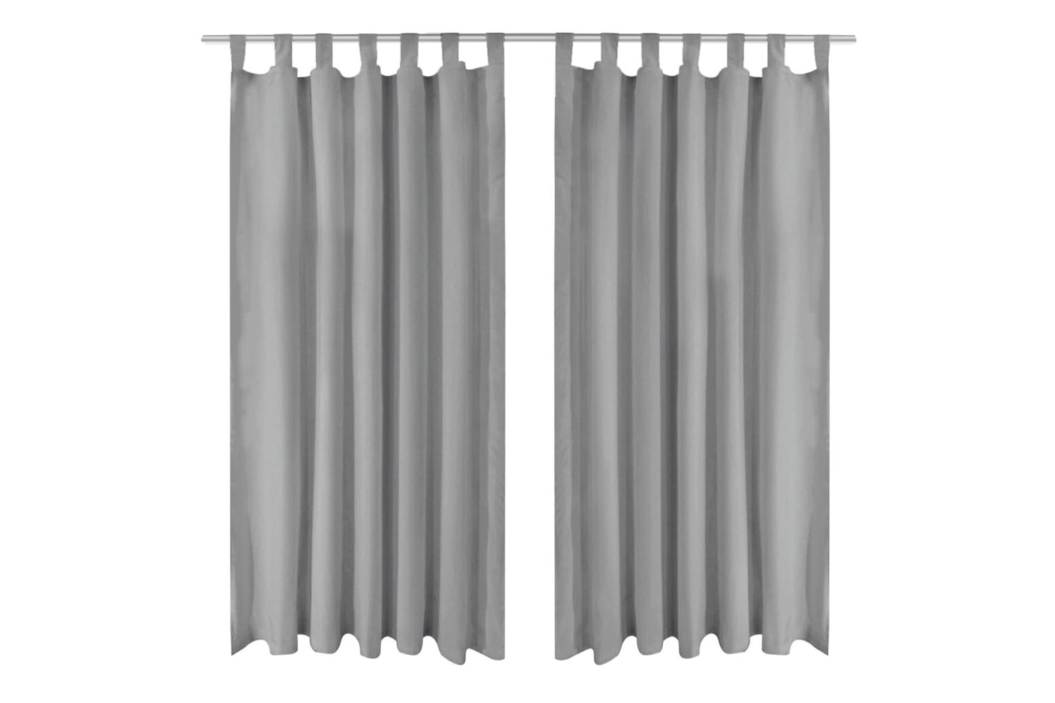vidaXL 132213 Micro-satin Curtains 2 Pcs With Loops 140x175cm Grey