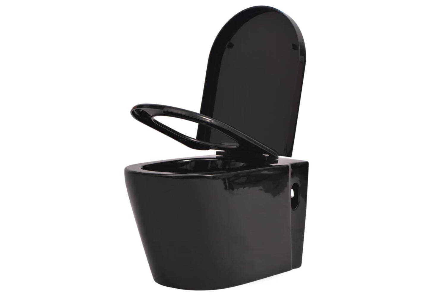 vidaXL 244271 Wall Hung Toilet Ceramic Black