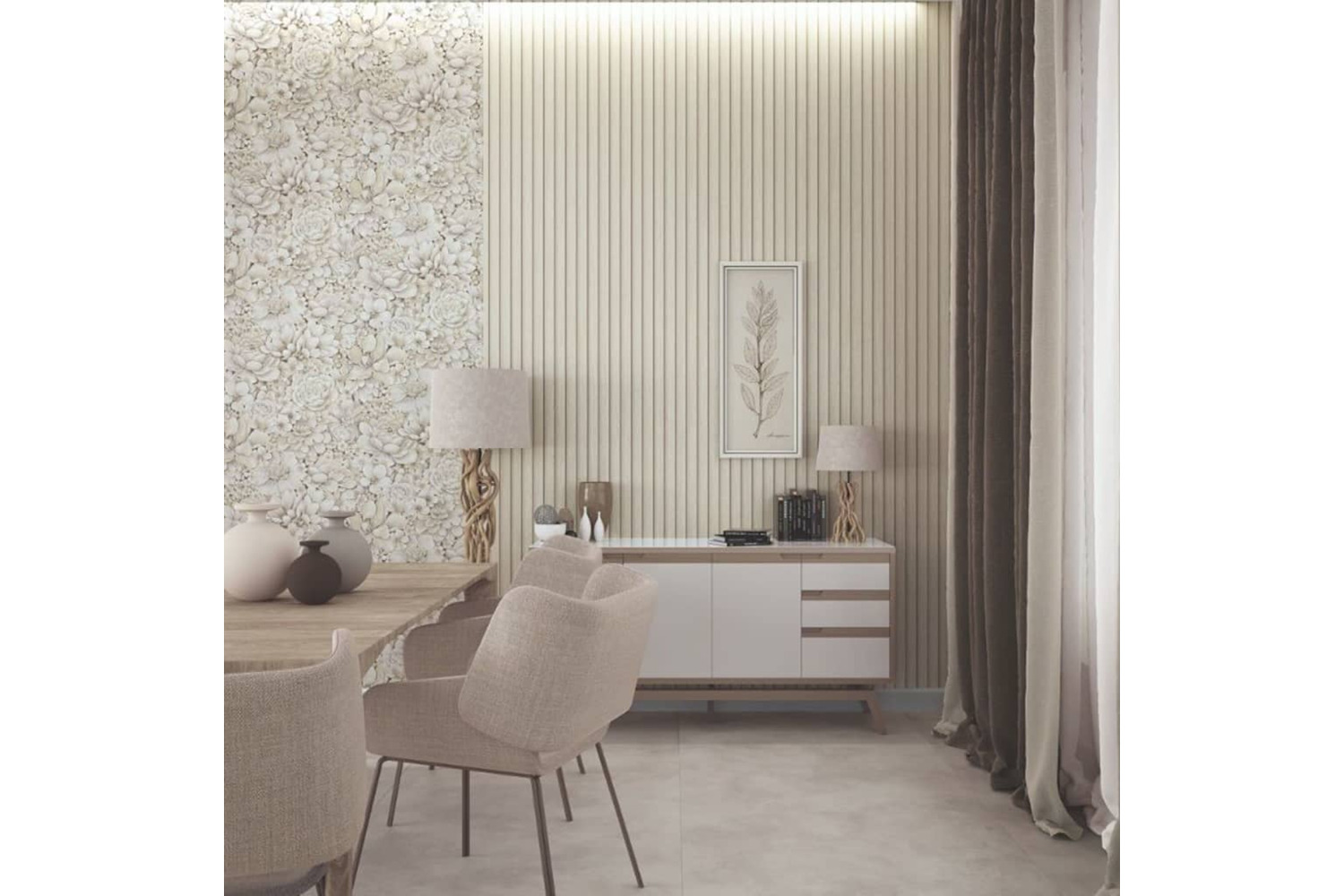 Noordwand 444827 Wallpaper Botanica Wooden Slats Beige