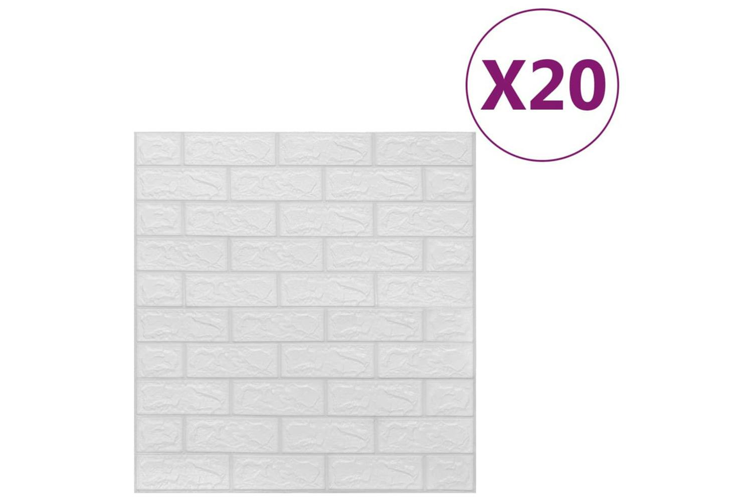 Vidaxl 150719 3d Wallpaper Bricks Self-adhesive 20 Pcs White
