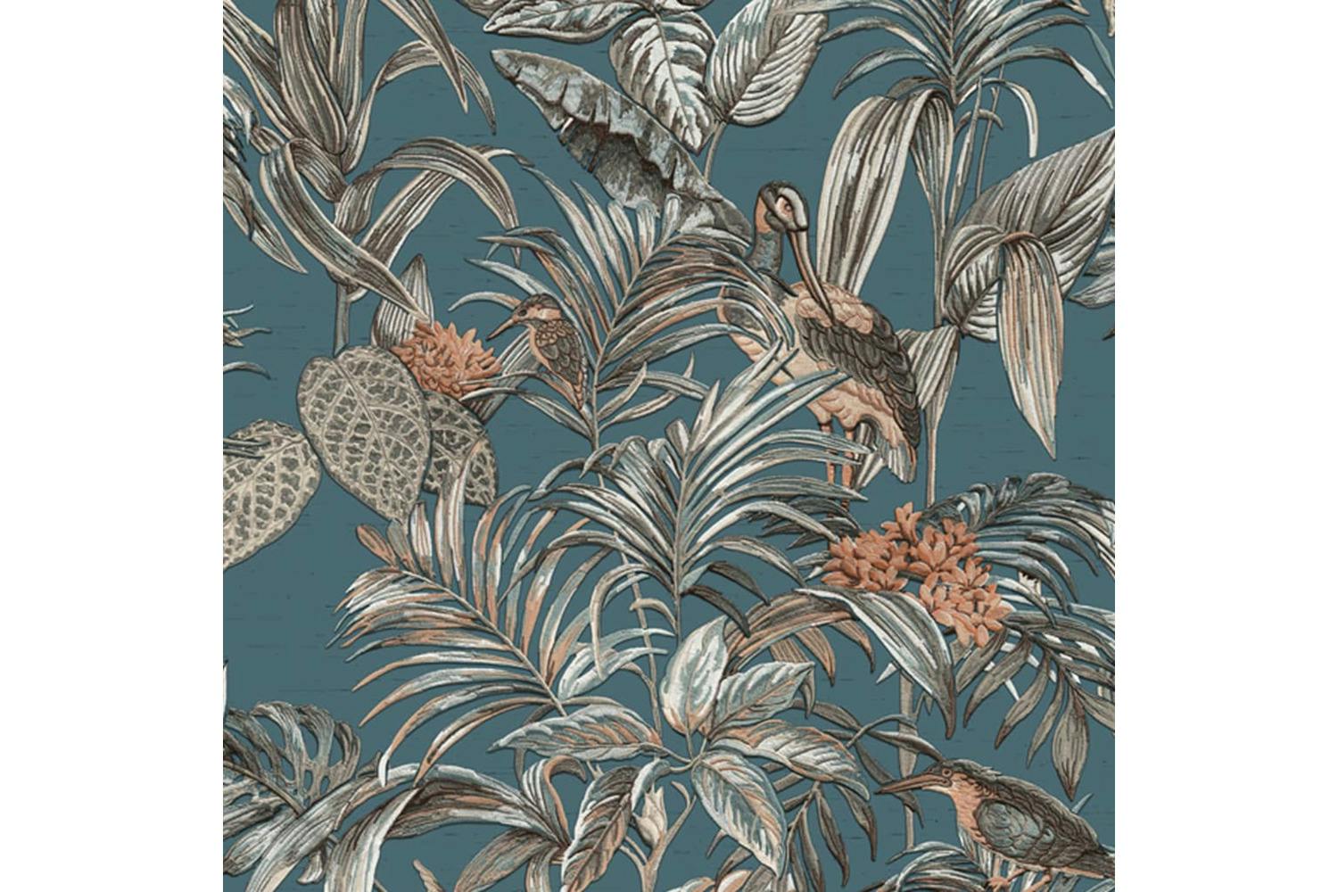 Dutch Wallcoverings 430614 Wallpaper Bird-of-paradise Blue