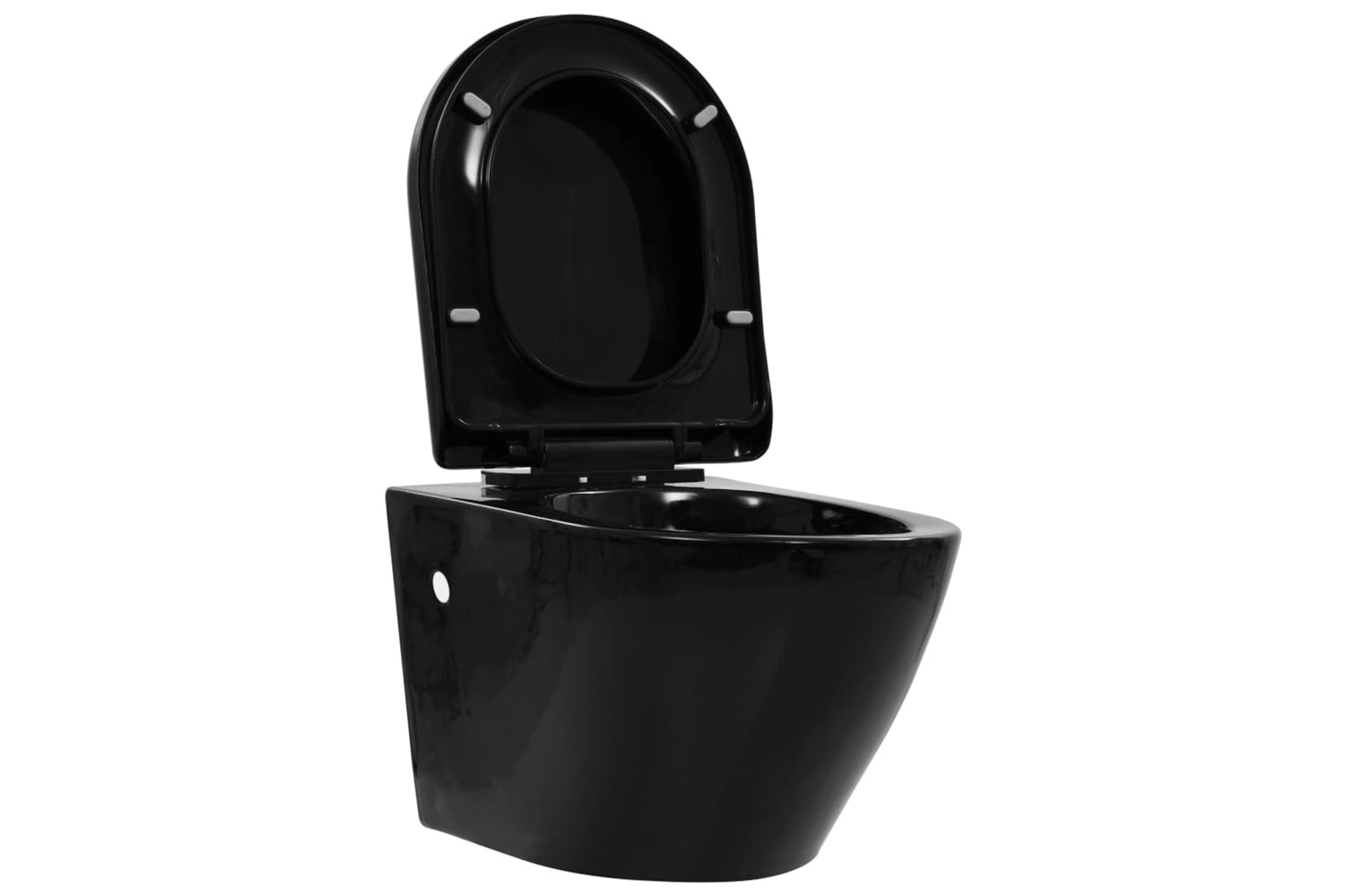 vidaXL 145238 Wall Hung Rimless Toilet Ceramic Black