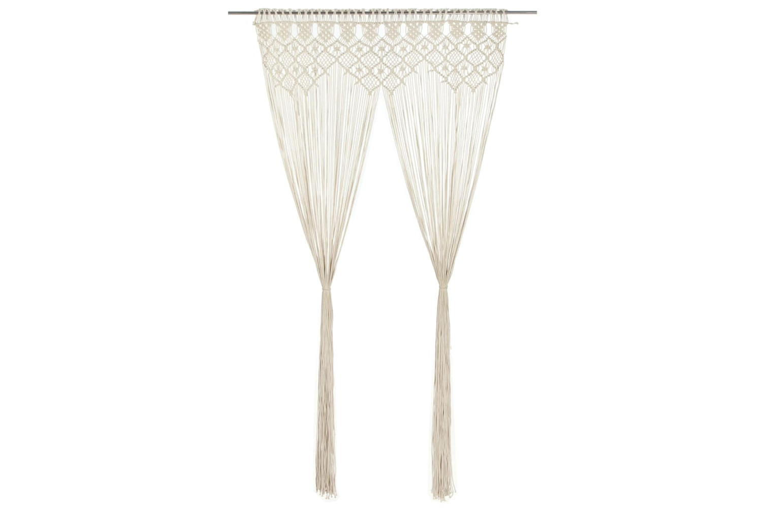 vidaXL 323977 Macrame Curtain 140x240cm Cotton