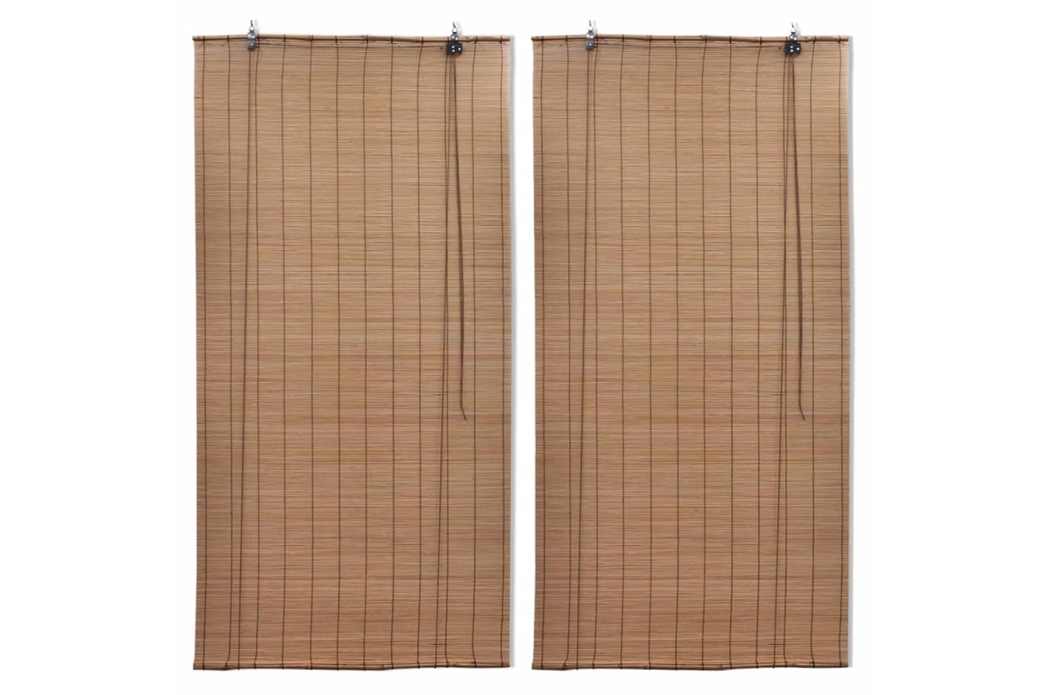 vidaXL 3057519 Bamboo Roller Blinds 2 Pcs 100 X 160cm Brown