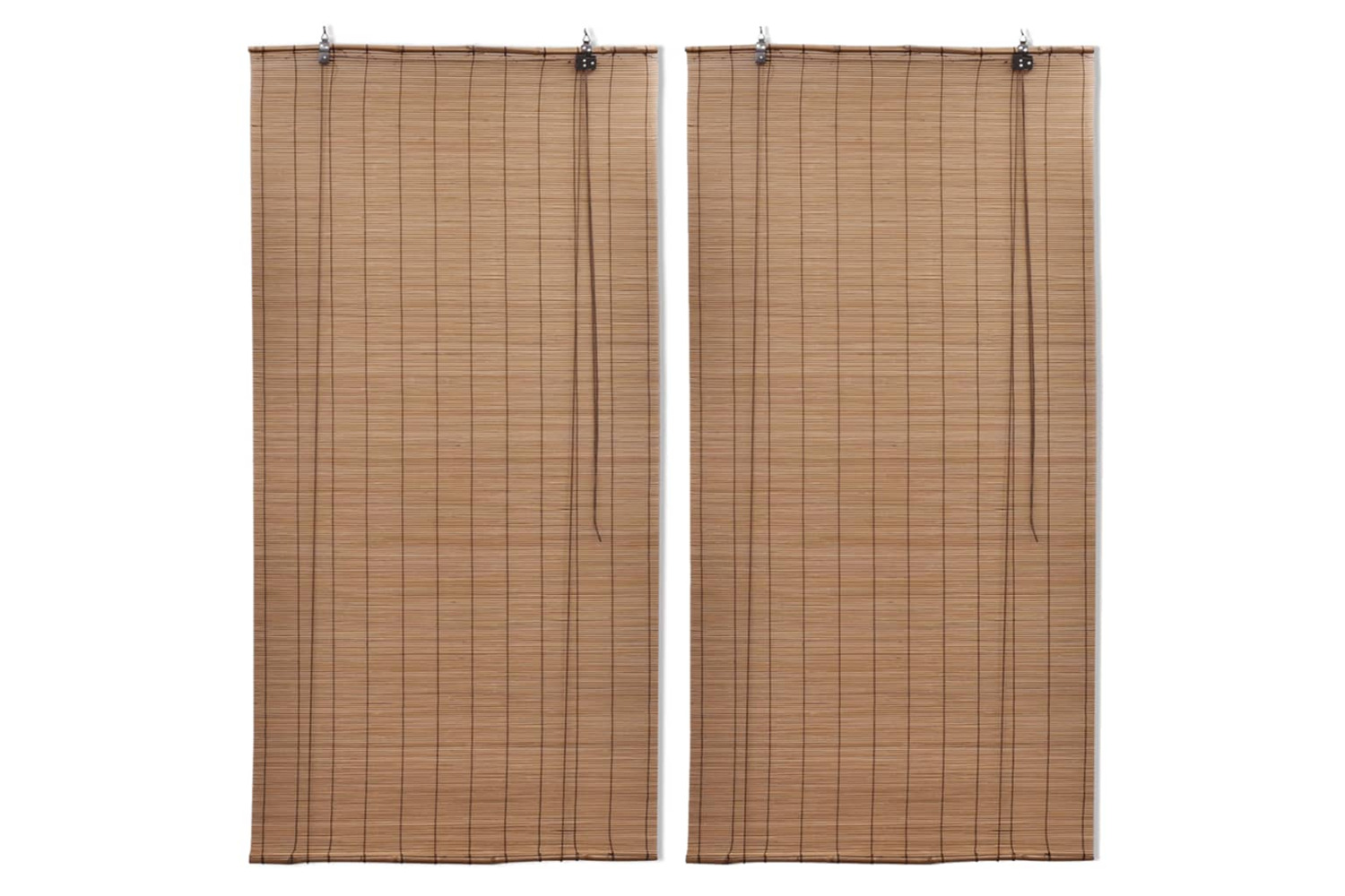 vidaXL 3057518 Bamboo Roller Blinds 2 Pcs 80x160cm Brown