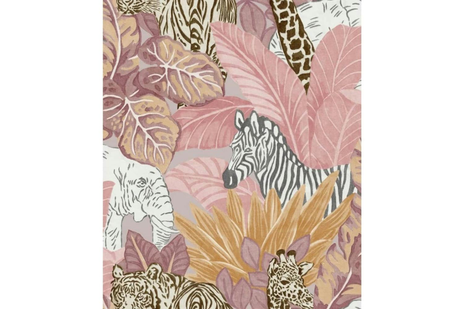 Noordwand 440441 Good Vibes Wallpaper Jungle Animals Pink And Orange