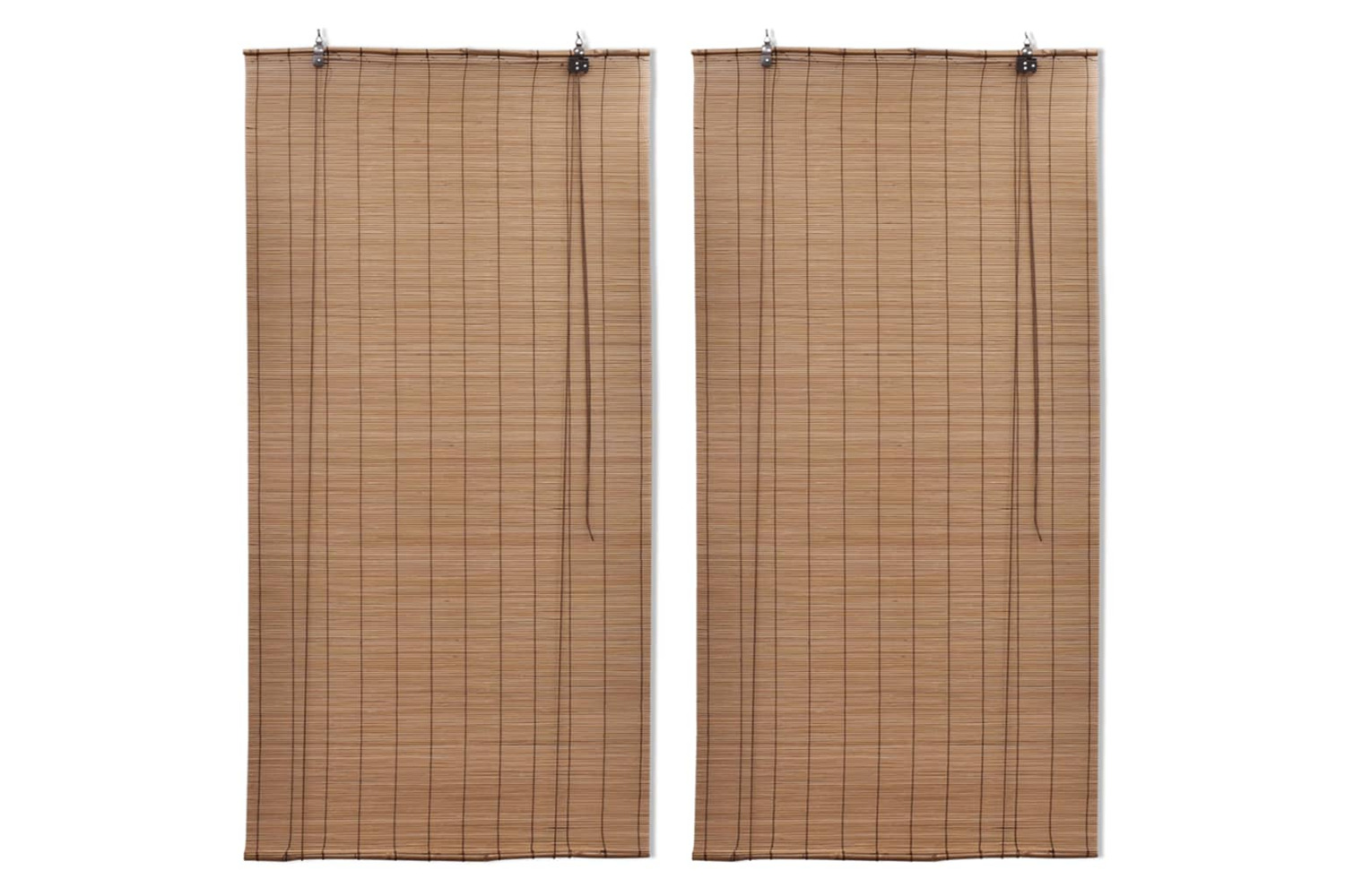 vidaXL 3057520 Bamboo Roller Blinds 2 Pcs Brown 120x220cm